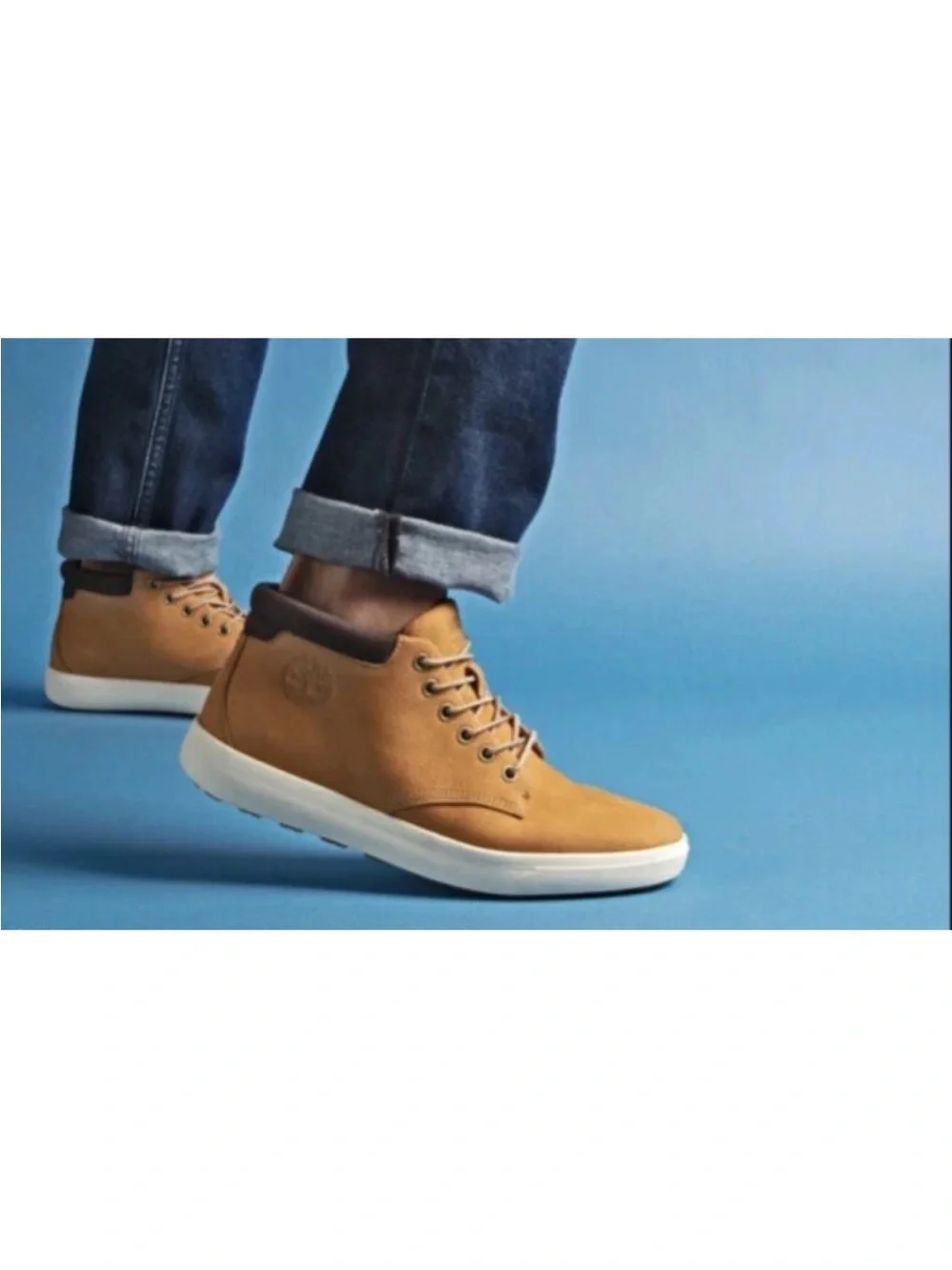 Timberland Wheat Brown Chukka Boots with White Sole